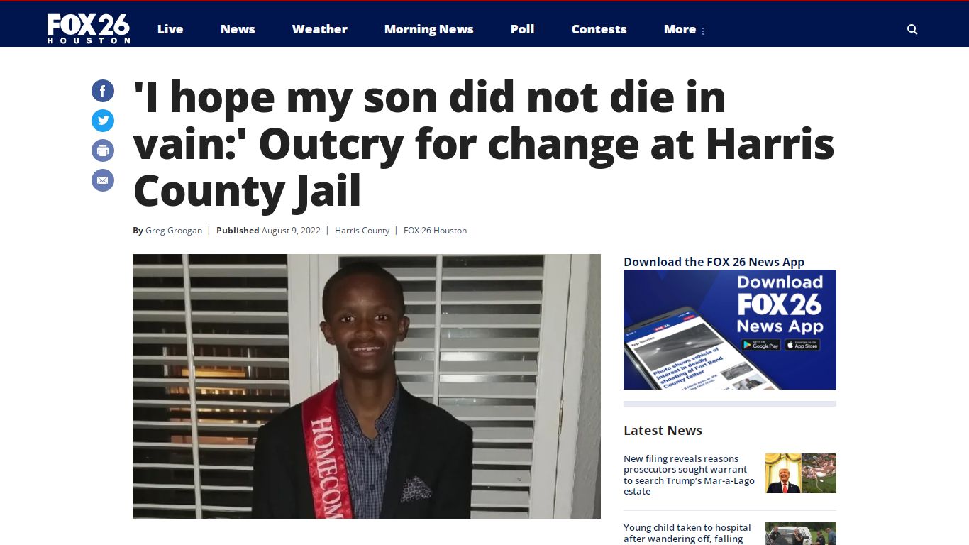 'I hope my son did not die in vain:' Outcry for change at Harris County ...